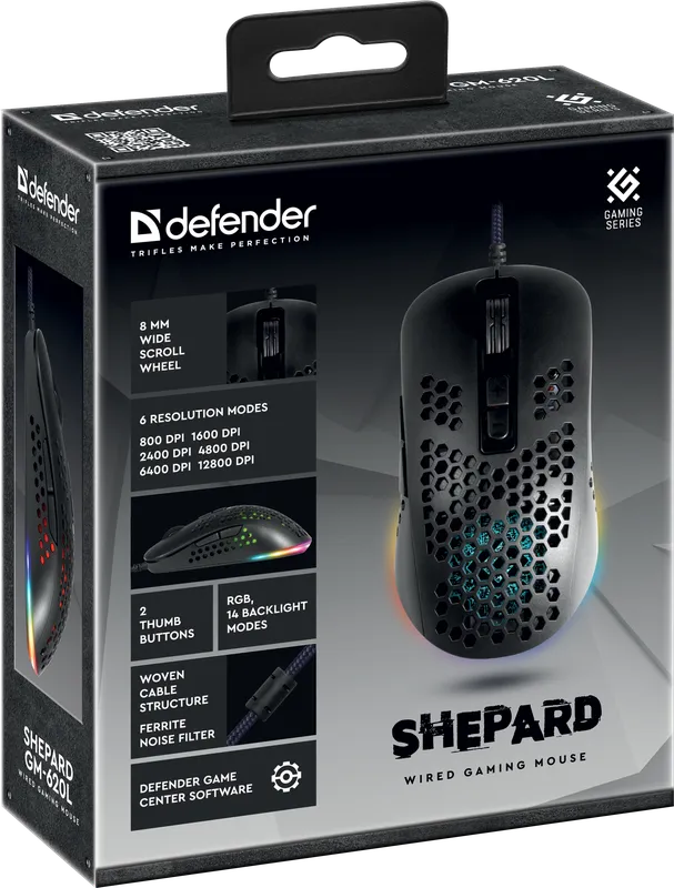 Defender - Przewodowa mysz do gier Shepard GM-620L