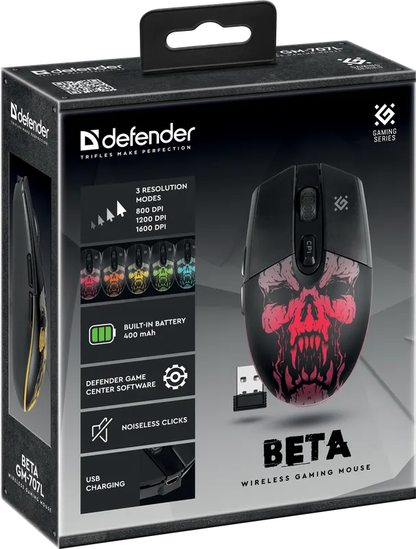 Defender - Bezprzewodowa mysz do gier Beta GM-707L