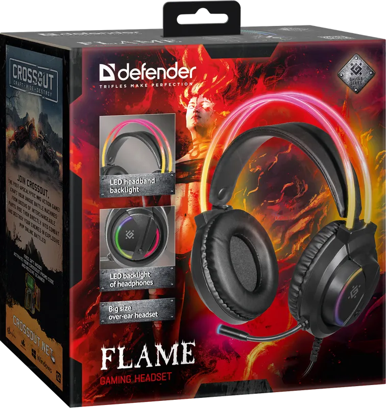 Defender - Zestaw słuchawkowy do gier Flame