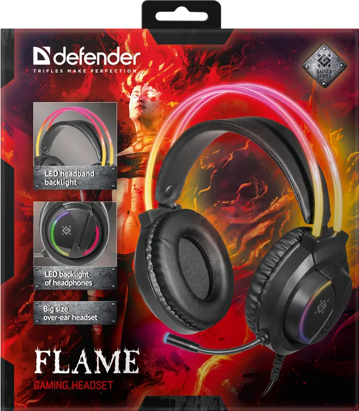 Defender - Zestaw słuchawkowy do gier Flame