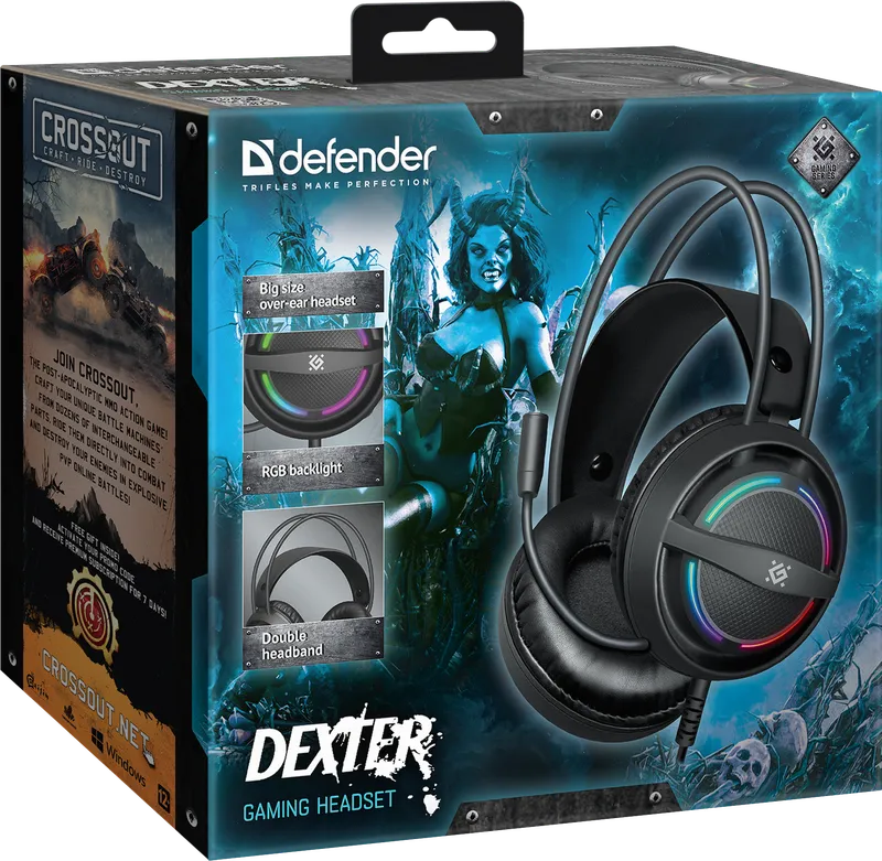 Defender - Zestaw słuchawkowy do gier Dexter