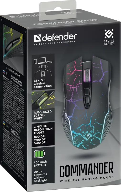 Defender - Bezprzewodowa mysz do gier Commander GM-511