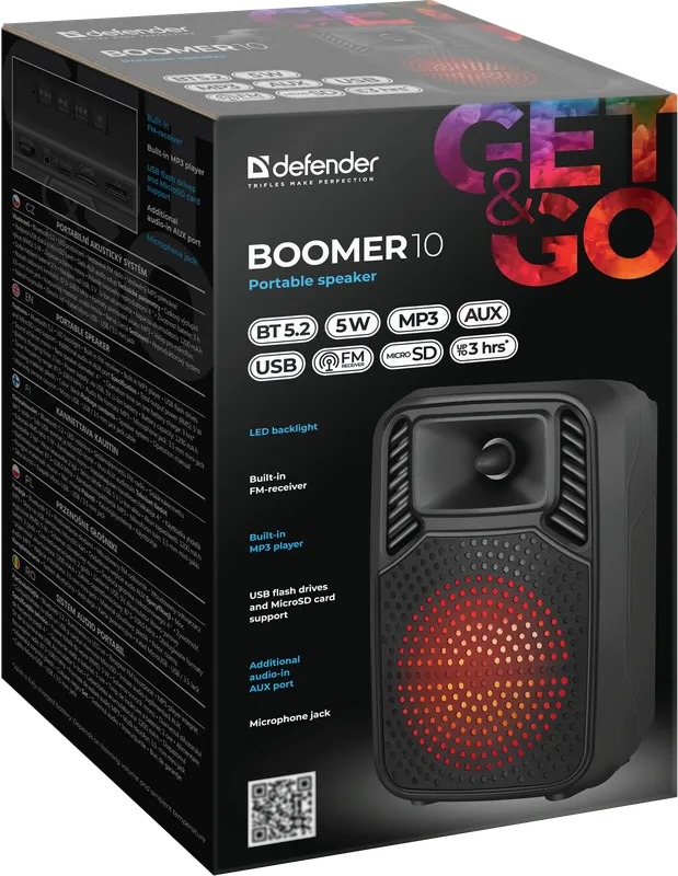 Defender - Przenośny głośnik Boomer 10