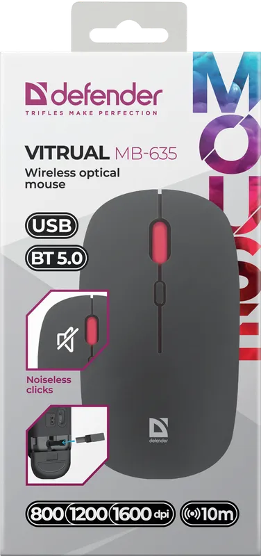 Defender - Bezprzewodowa mysz optyczna Vitrual MB-635