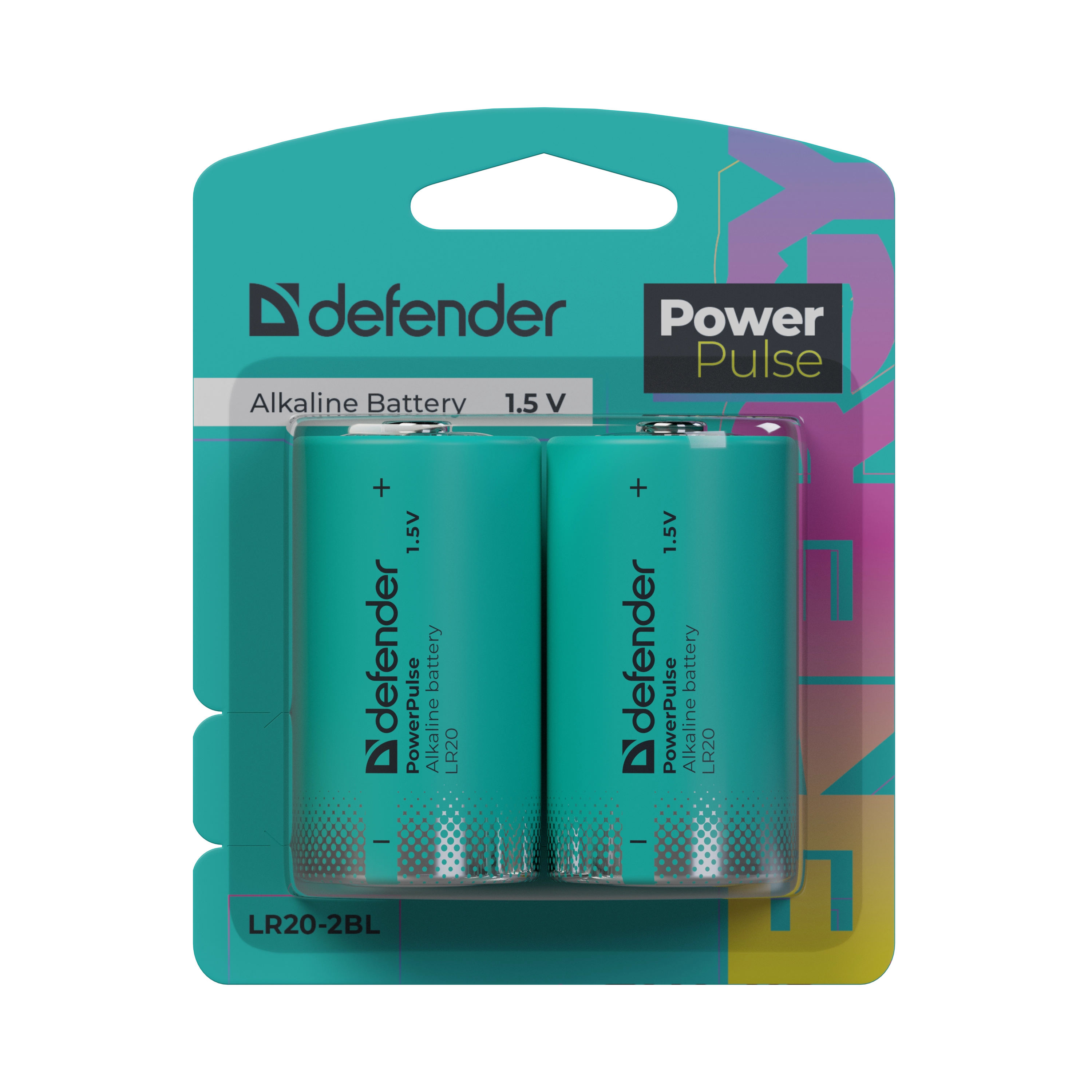 Defender - Bateria alkaliczna LR20-2BL