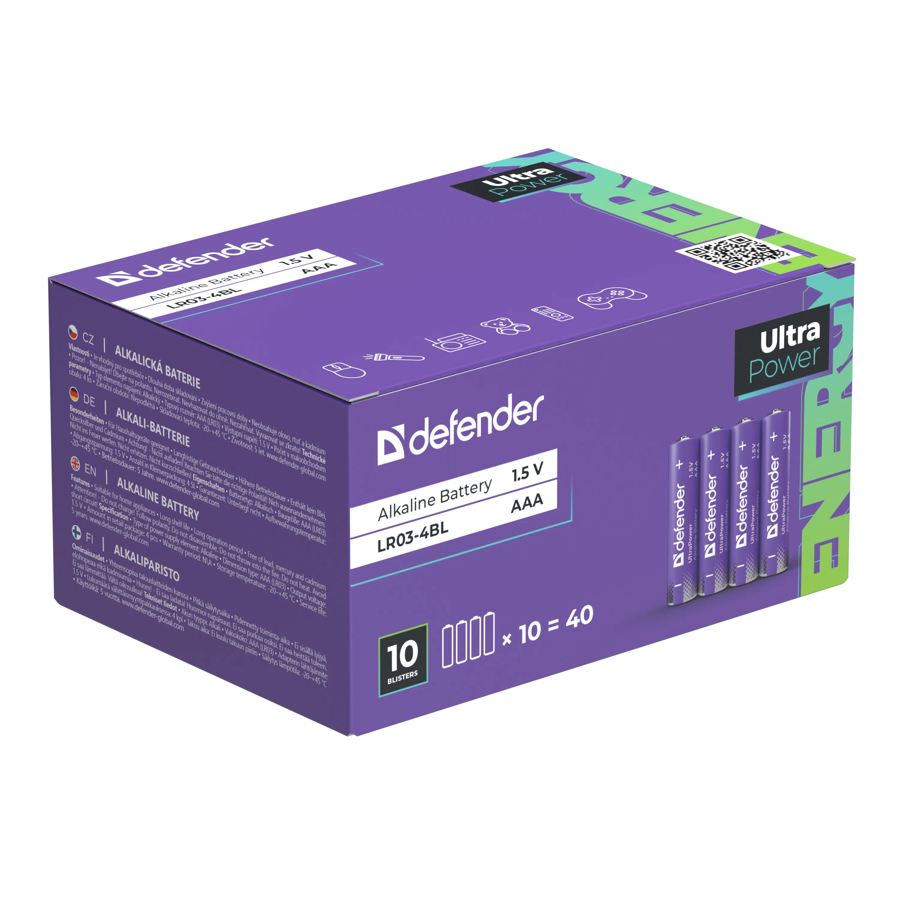 Defender - Bateria alkaliczna LR03-4BL