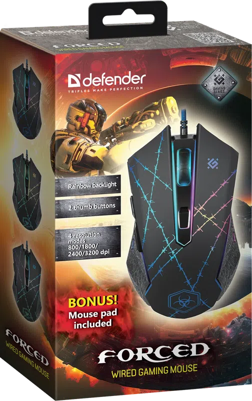 Defender - Przewodowa mysz do gier Forced GM-020L