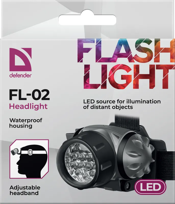 Defender - Lampa czołowa FL-02, LED, 3 modes