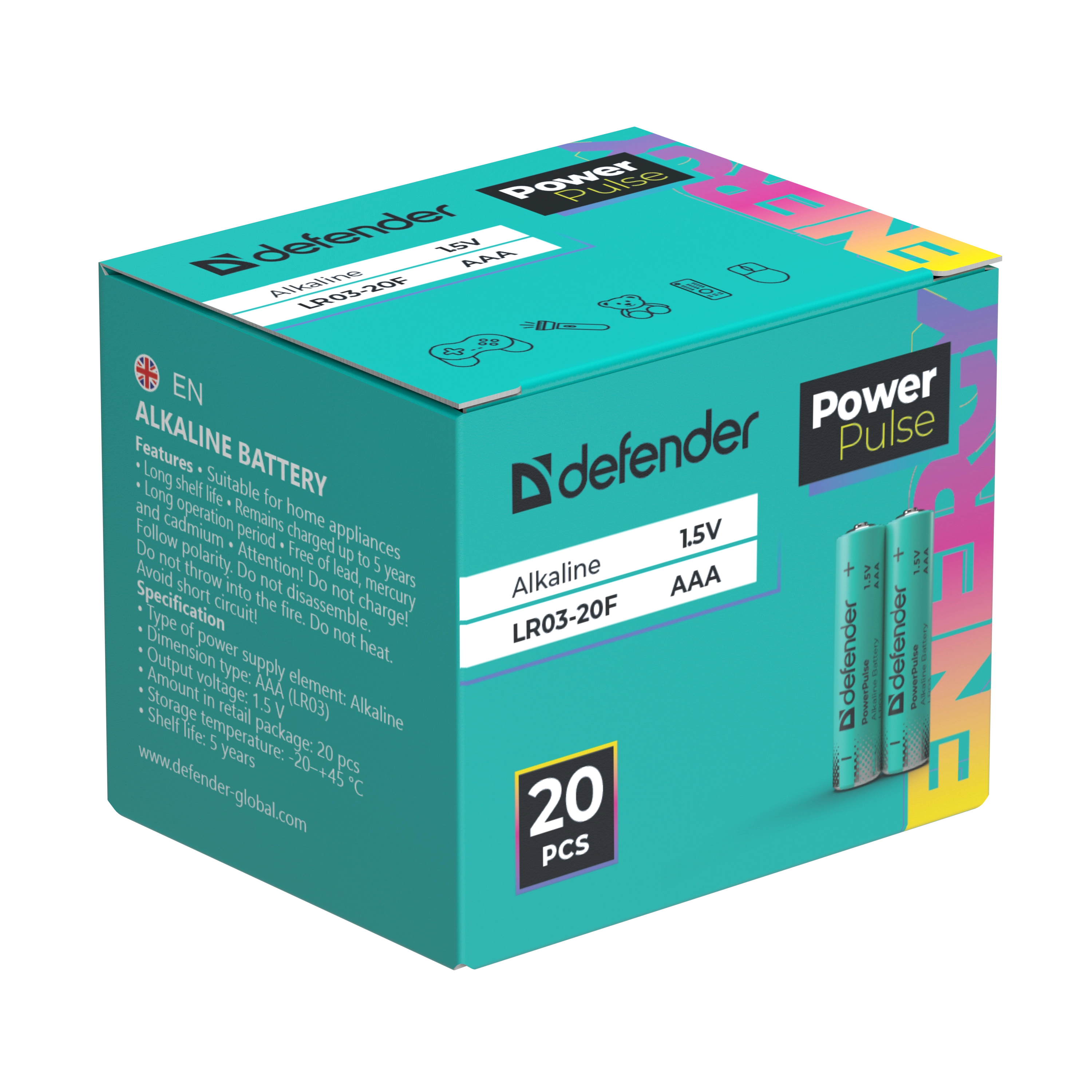 Defender - Bateria alkaliczna LR03-20F