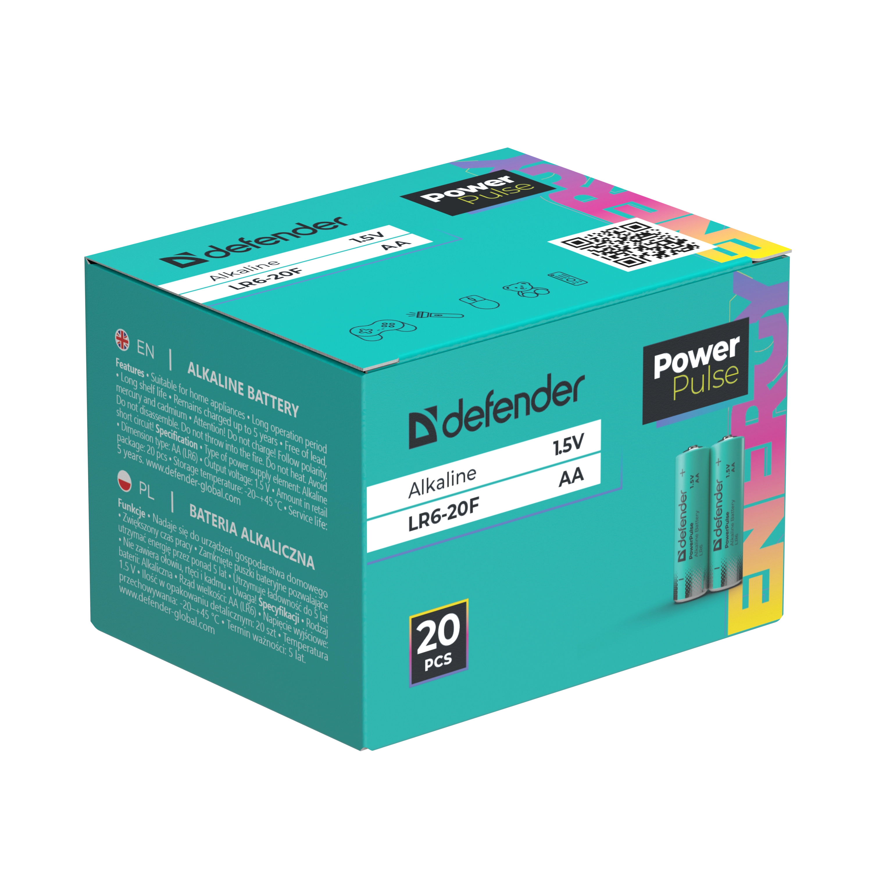 Defender - Bateria alkaliczna LR6-20F