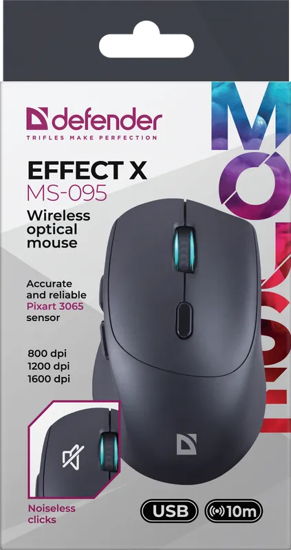 Defender - Bezprzewodowa mysz optyczna Effect X  MS-095