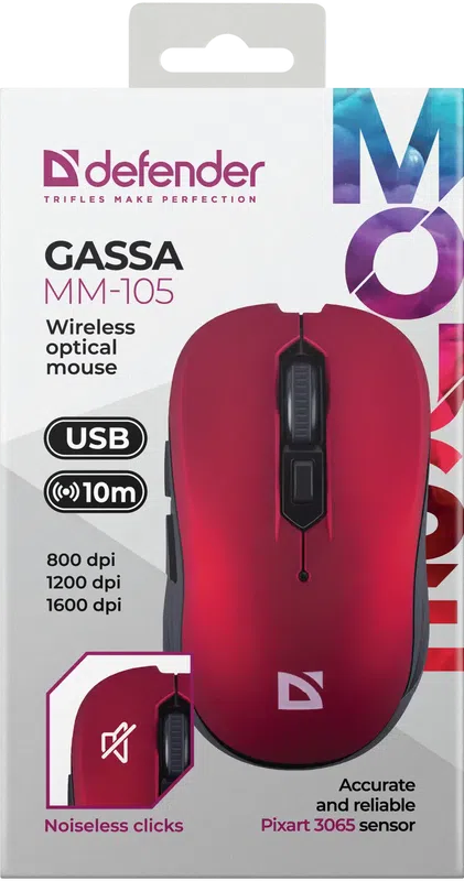 Defender - Bezprzewodowa mysz optyczna Gassa MM-105