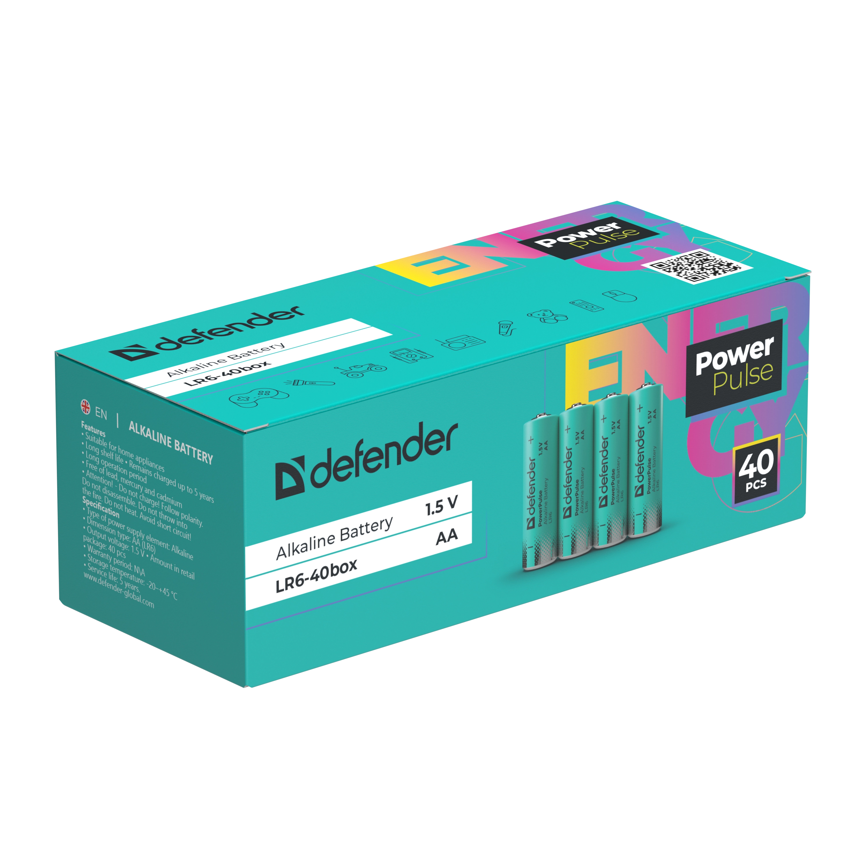 Defender - Bateria alkaliczna LR6-40box