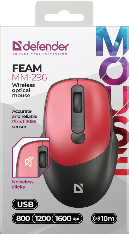 Defender - Bezprzewodowa mysz optyczna Feam MM-296