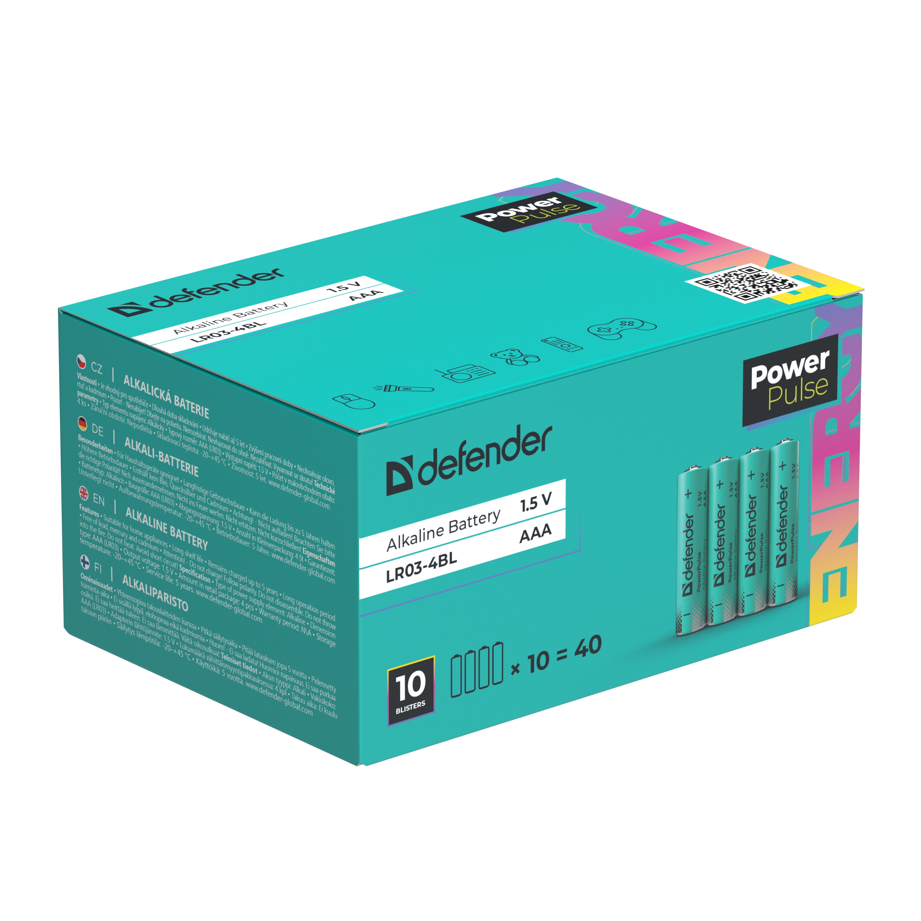 Defender - Bateria alkaliczna LR03-4BL