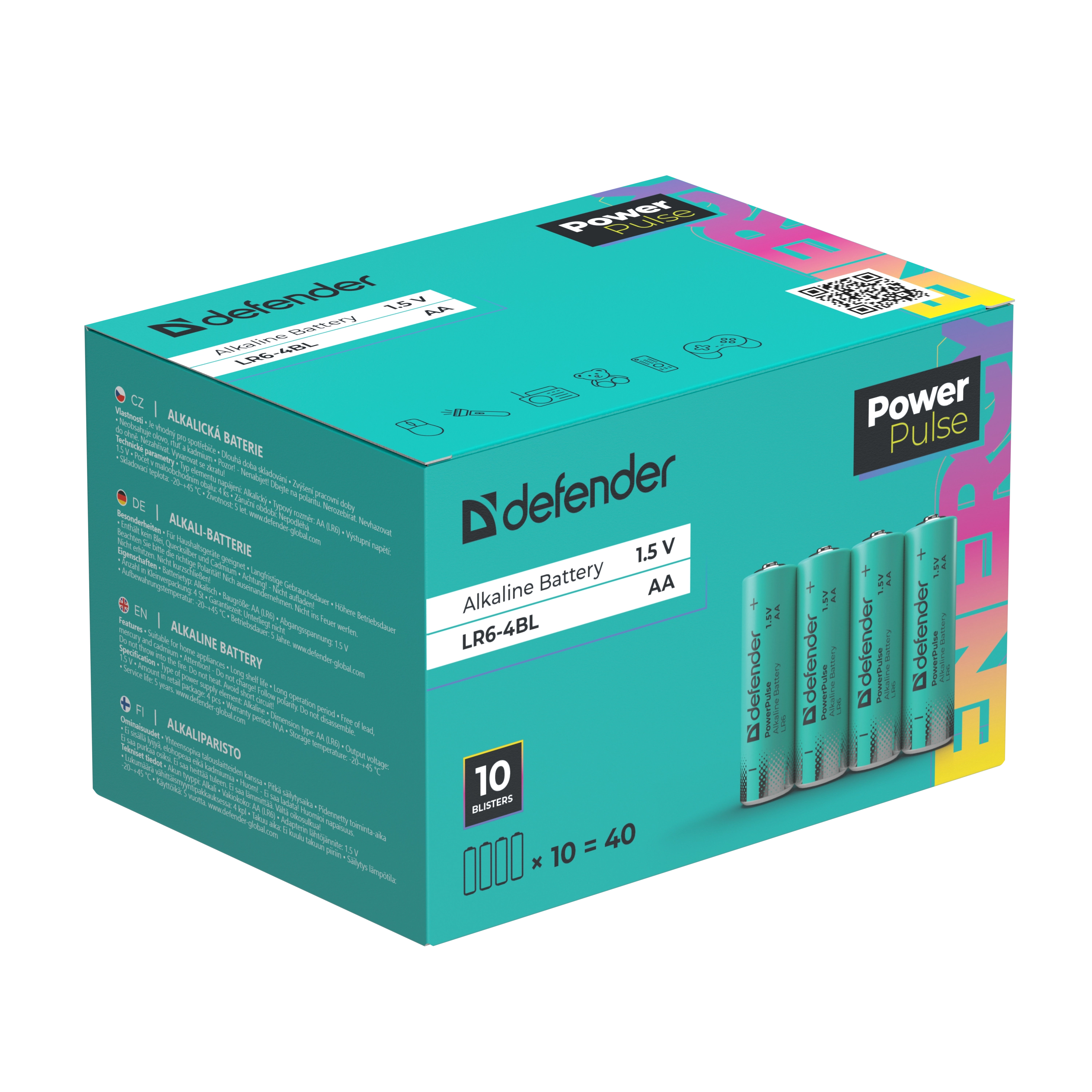 Defender - Bateria alkaliczna LR6-4BL