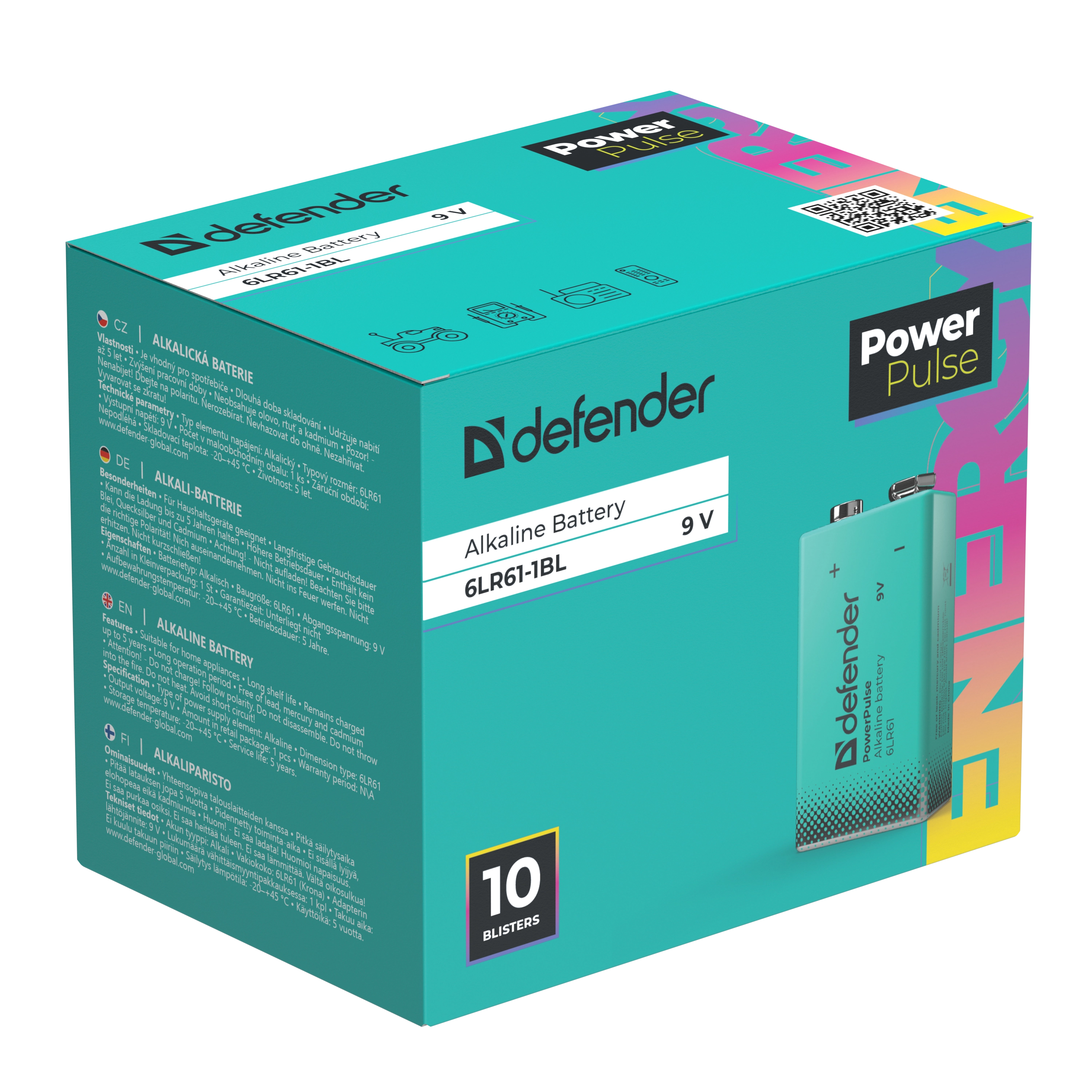 Defender - Bateria alkaliczna 6LR61-1BL