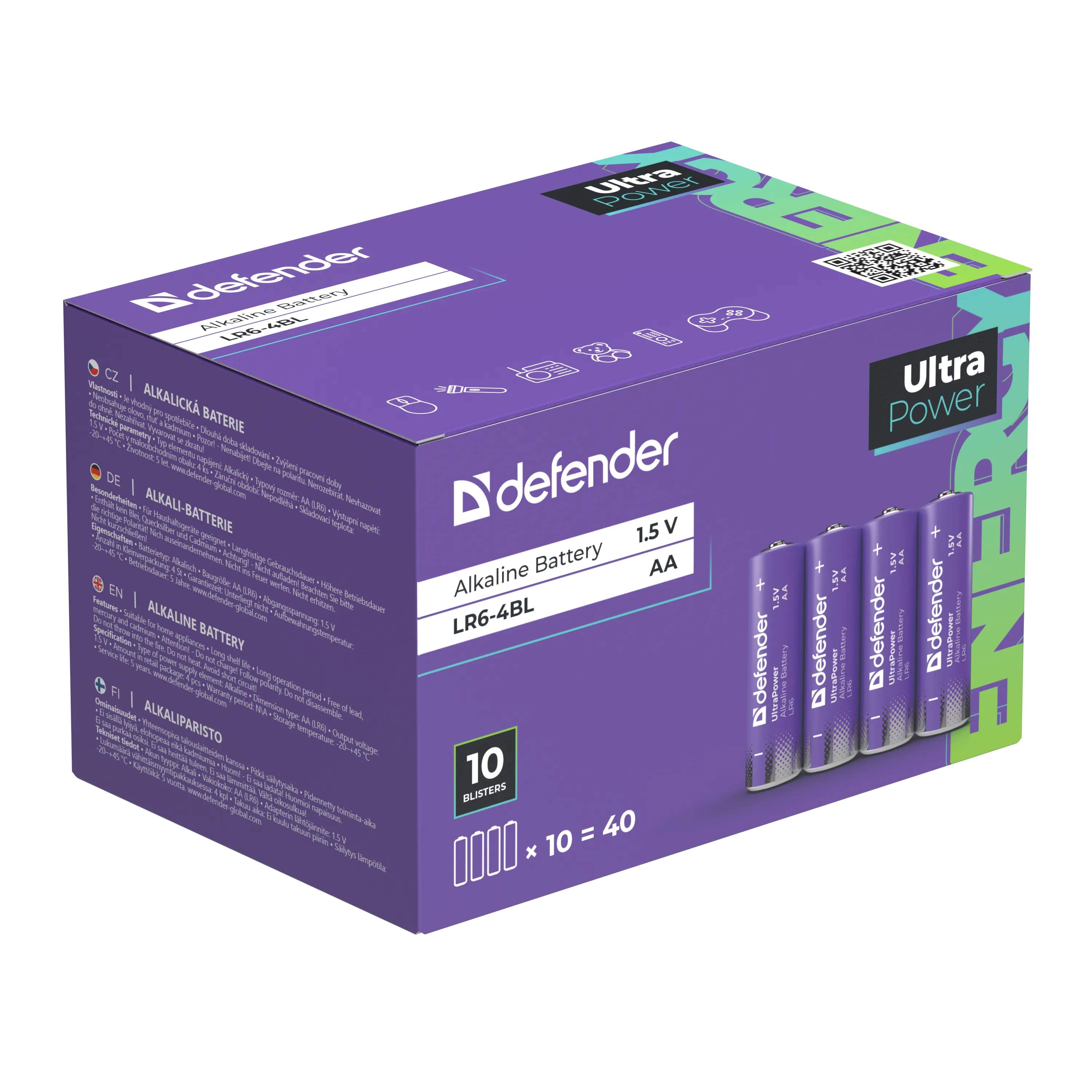 Defender - Bateria alkaliczna LR6-4BL