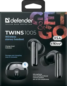 Defender - Bezprzewodowy zestaw słuchawkowy Twins 1005