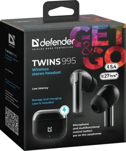 Defender - Bezprzewodowy zestaw słuchawkowy Twins 995