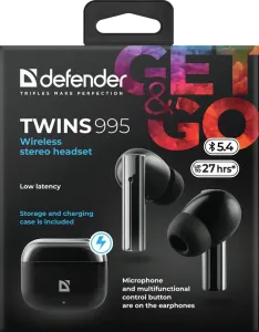 Defender - Bezprzewodowy zestaw słuchawkowy Twins 995