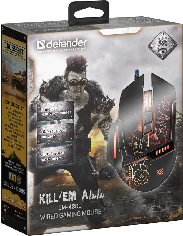 Defender - Przewodowa mysz dla graczy Kill'em All GM-480L